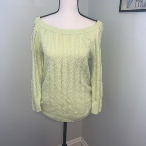 American Eagle Lime Green Cable Knit Sweater